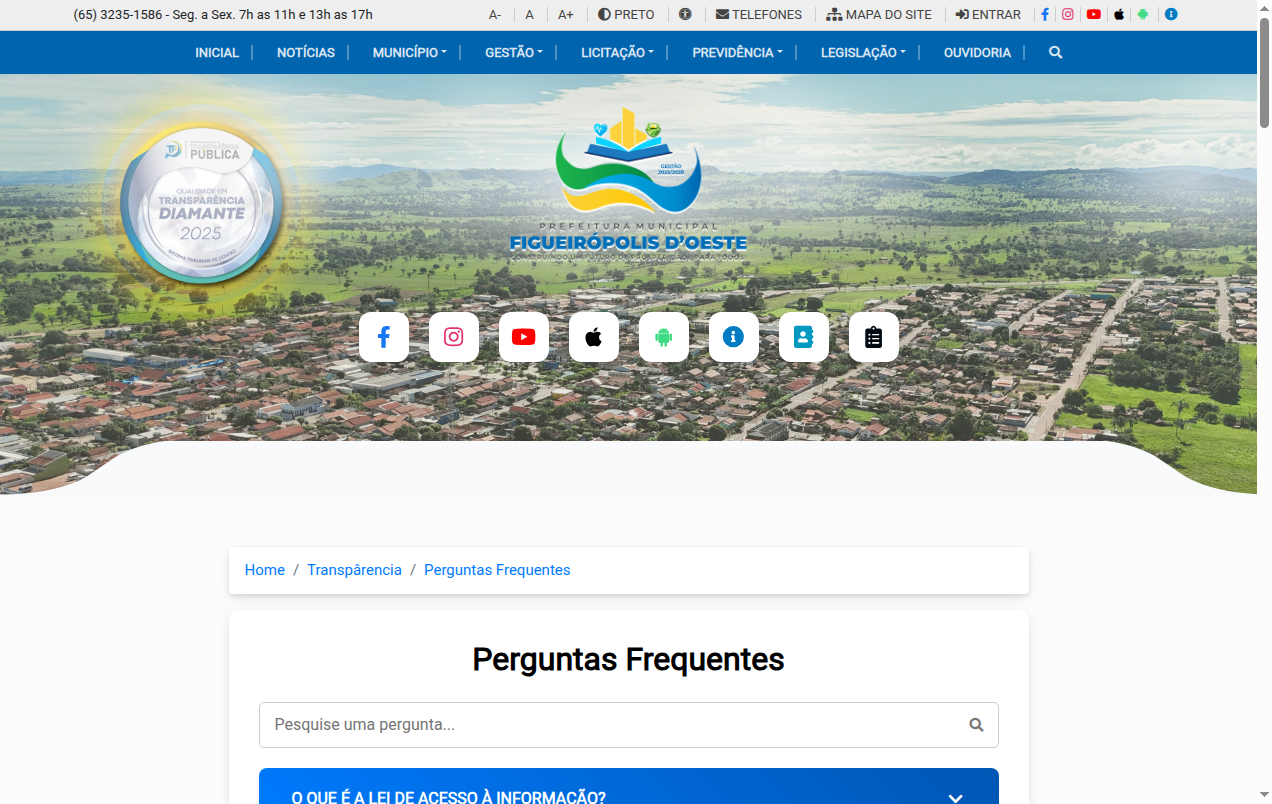 Screenshot de Perguntas Frequentes