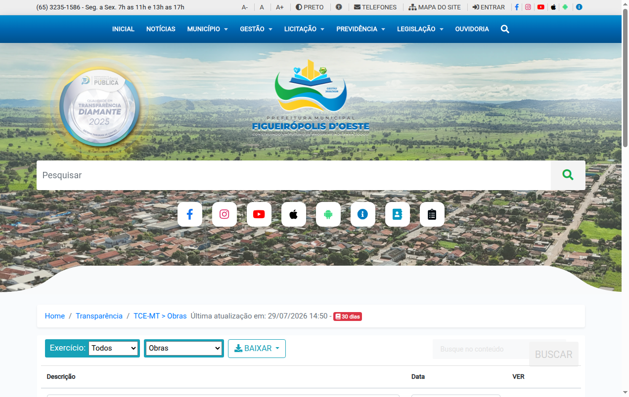 Screenshot de Obras - Geral