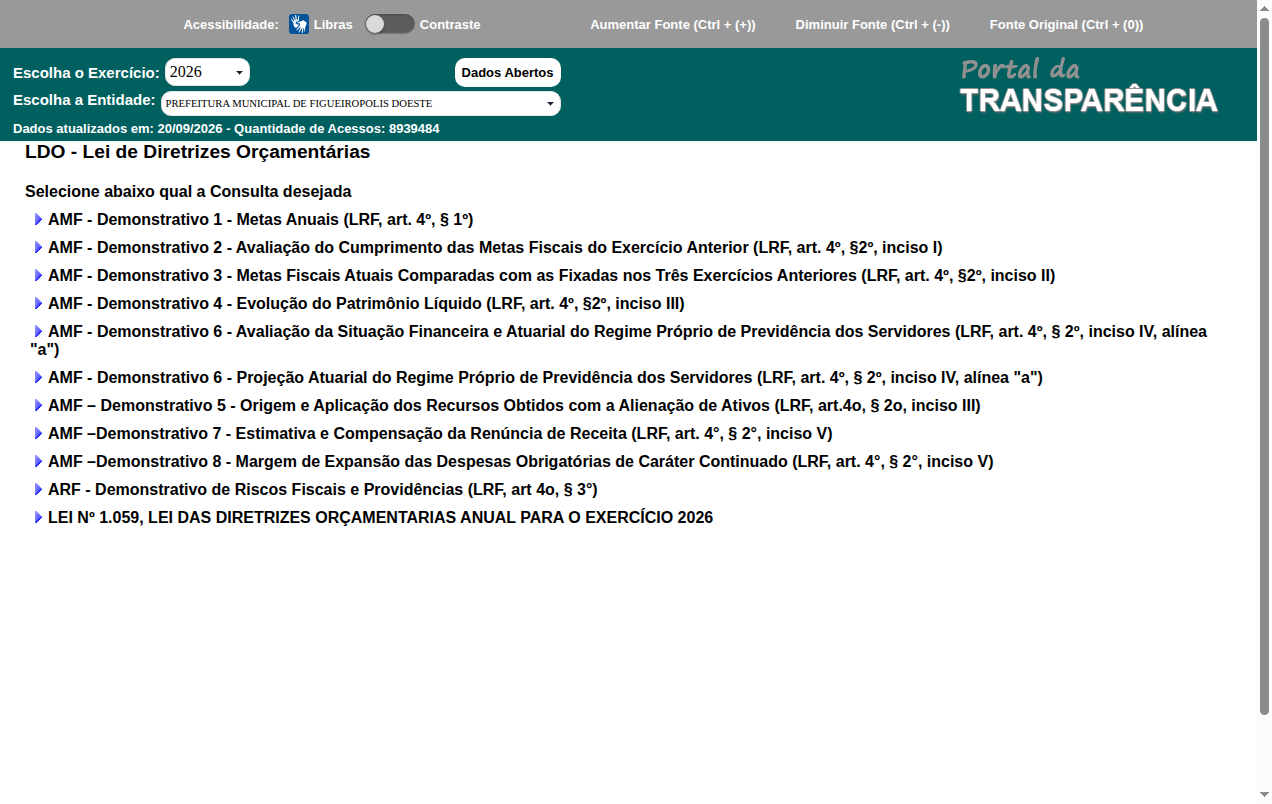 Screenshot de Disponibilidade