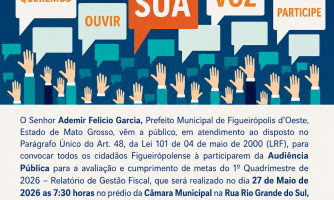 Audiência Pública: Queremos ouvir sua voz e participação