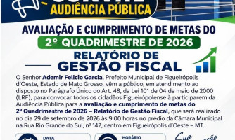 Audiência Pública: Avaliação e Cumprimento de Metas 2º Quadrimestre 2026