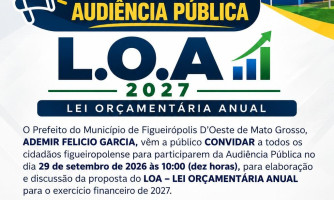 Audiência Pública para Elaboração da LOA 2027 em Figueirópolis DOeste