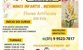 Curso Gratuito de Mimos Infantis, Bichinhos e Flores Artificiais