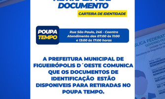 Documentos de Identificação Disponíveis para Retirada no Poupa Tempo