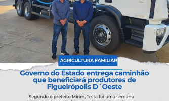 Governo entrega caminhão para fortalecer a agricultura familiar de Figueirópolis