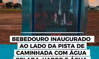 Novo bebedouro na pista de caminhada oferece água gelada e para pets