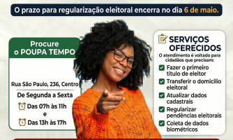 Regularize seu título de eleitor até 6 de maio