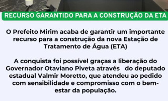 Vitória para a Saúde e Dignidade: Prefeito Mirim Conquista Recursos para Nova Estação de Tratamento de Água!