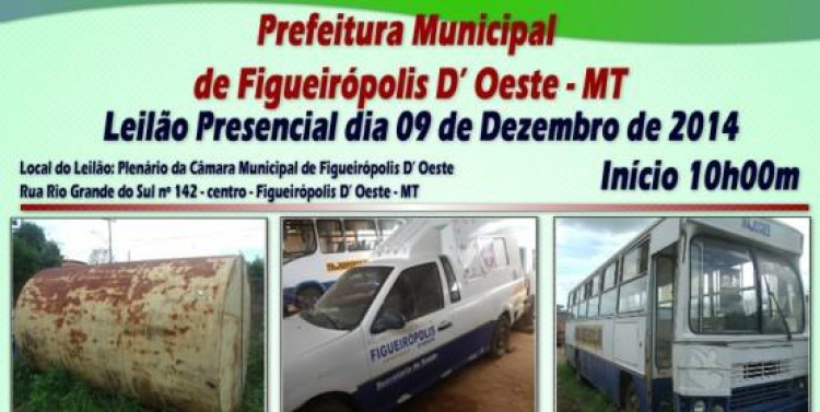 II Leilão de bens da prefeitura municipal de Figueirópolis d Oeste