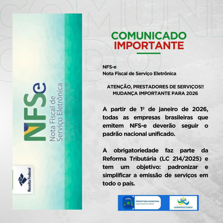 Mudança na NFS-e para 2026