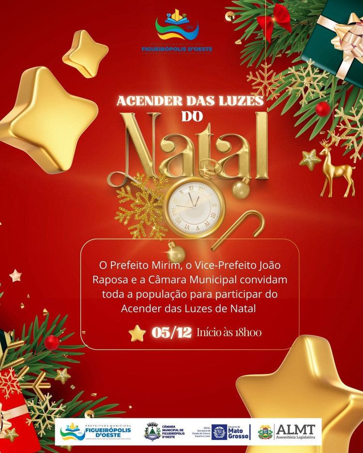 Acender das Luzes de Natal na Praça José Figueiredo — 05/12, às 18h