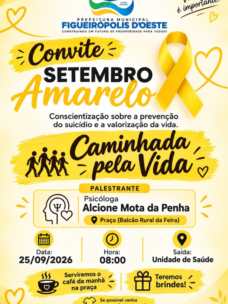 Caminhada pela Vida: Setembro Amarelo em Figueirópolis D’Oeste