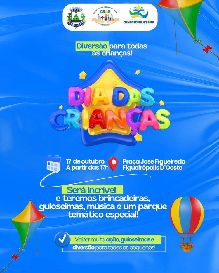 Festa do Dia das Crianças em Figueirópolis d’Oeste — 17 de outubro, 17h