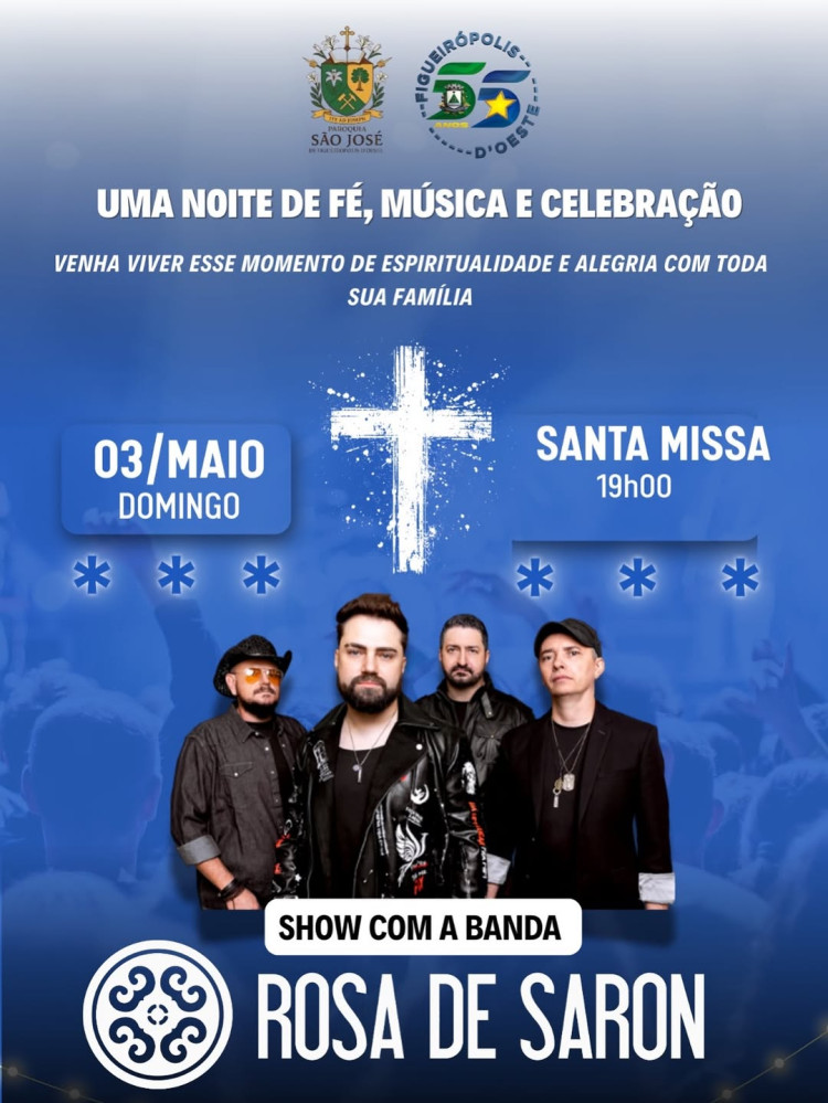 Figueirópolis d'Oeste 55 anos: Missa e Rosas de Saron