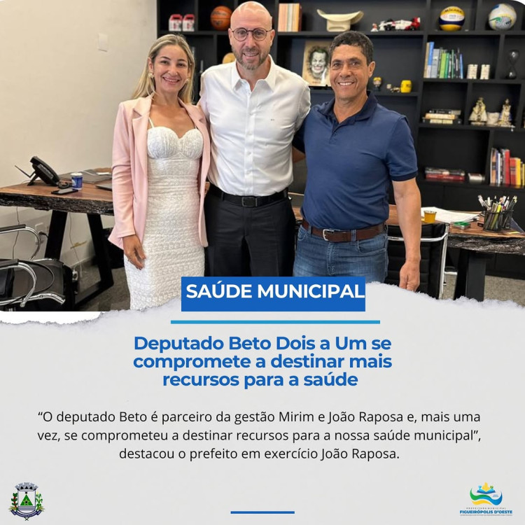 João Raposa e Sílvia Fernandes se reúnem com deputado Beto Dois a Um para assegurar novos investimentos na saúde municipal