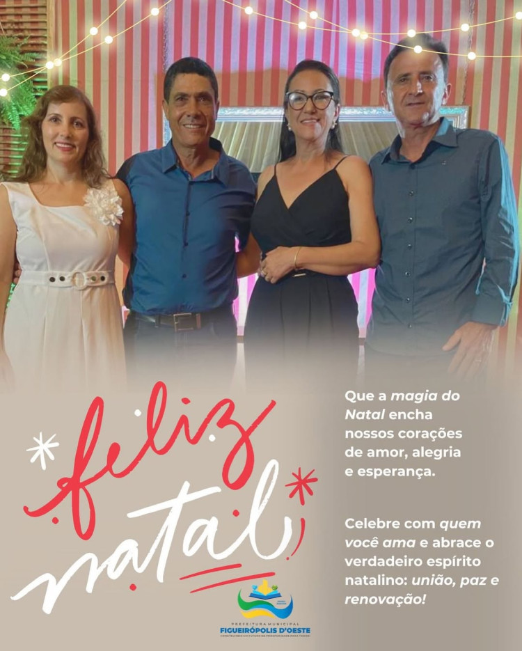 Mensagem de Natal do Prefeito Mirim, Primeira-Dama Elma Lúcia e Vice-Prefeito João Raposa