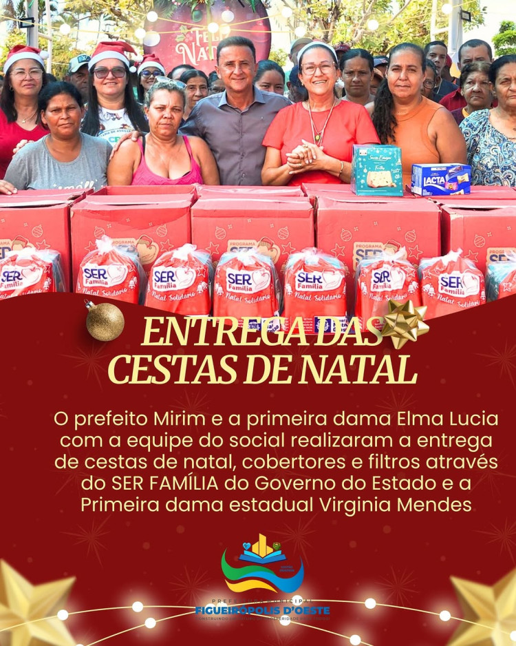 Mutirão de Natal entrega cestas, filtros e cobertores às famílias de Figueirópolis