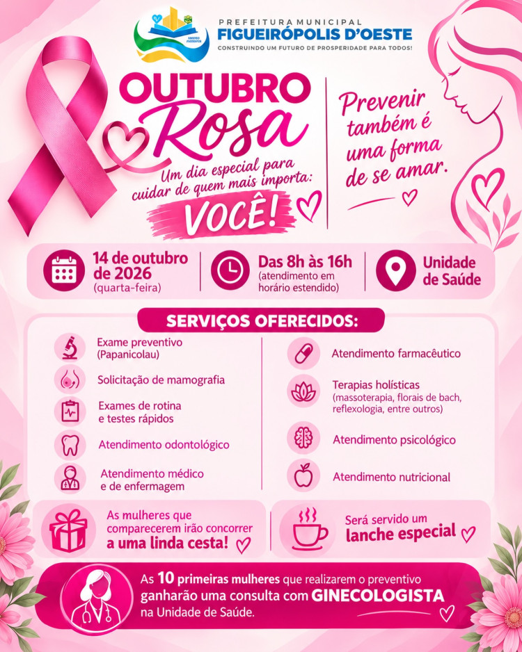 Outubro Rosa: Dia de Saúde para Mulheres em Figueirópolis D’Oeste