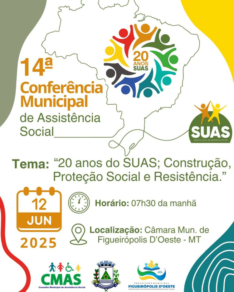 Participe da Conferência Municipal de Assistência Social: 20 Anos do SUAS, Construção, Proteção Social e Resistência