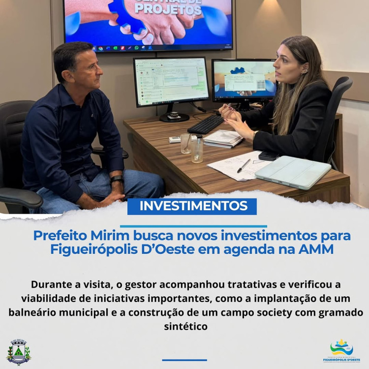 Prefeito Mirim busca recursos para balneário e campo society