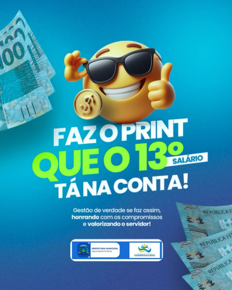 Prefeitura libera segunda parcela do 13º salário para todos os servidores