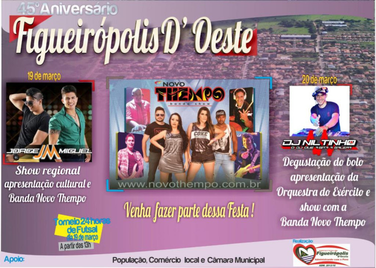 45º Aniversario de Figueirópolis D'Oeste venha participa