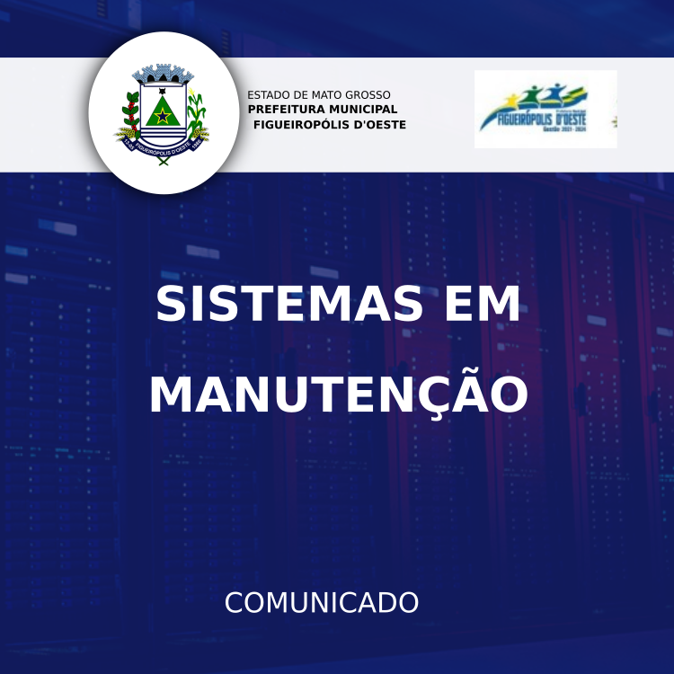 Aviso de manuteção nos sistemas